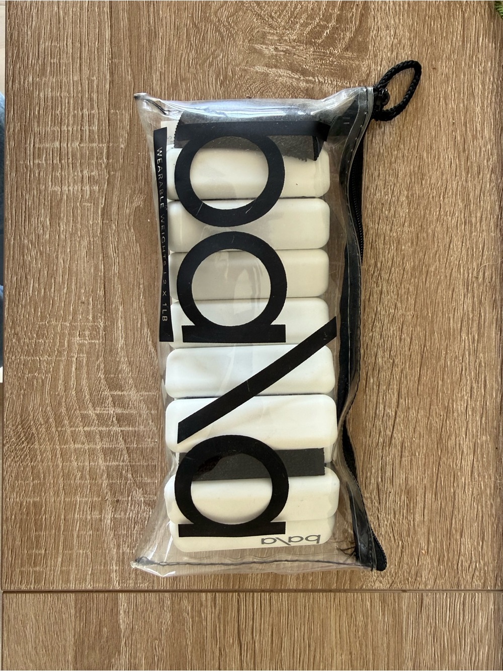 Bala White Wearable Weights with Black Logo Pouch